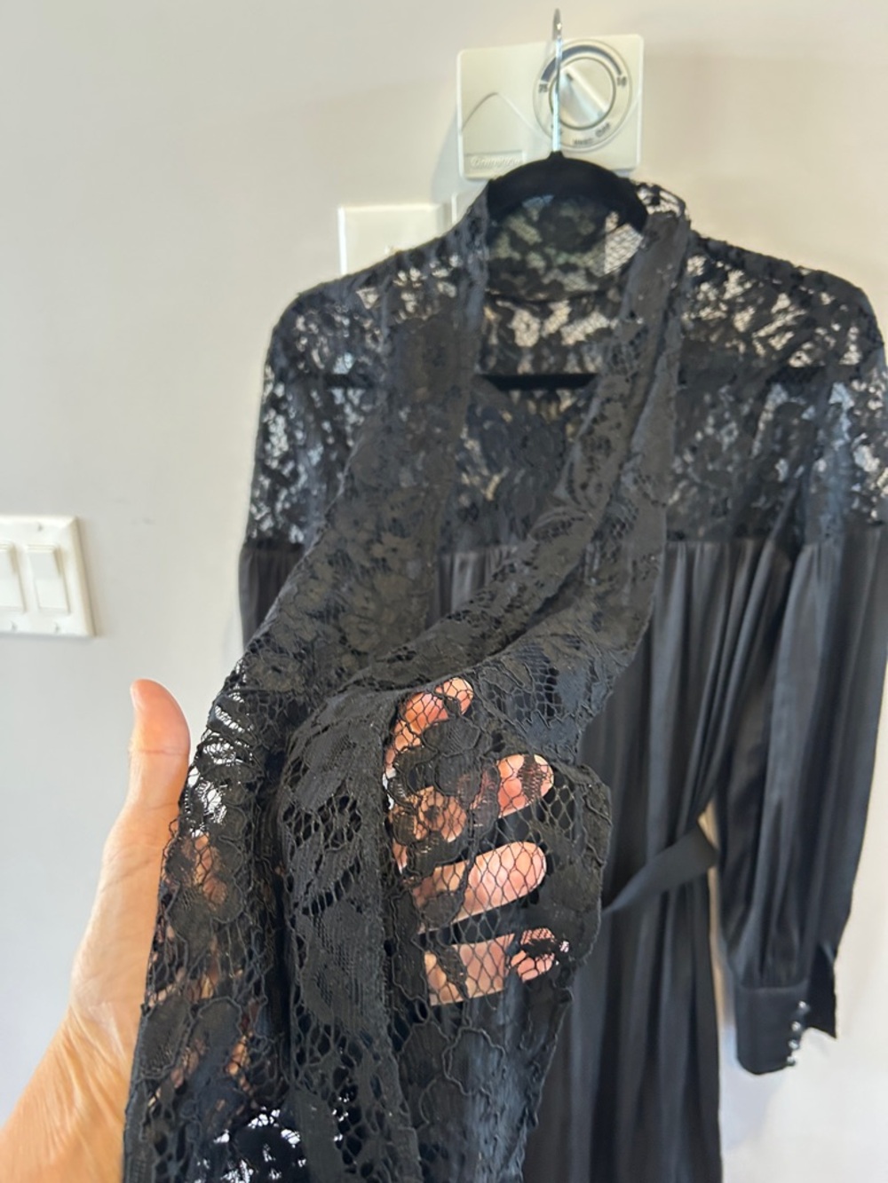 SMYTHE Belted Mini Lace Dress  Black - Picture 7 of 10